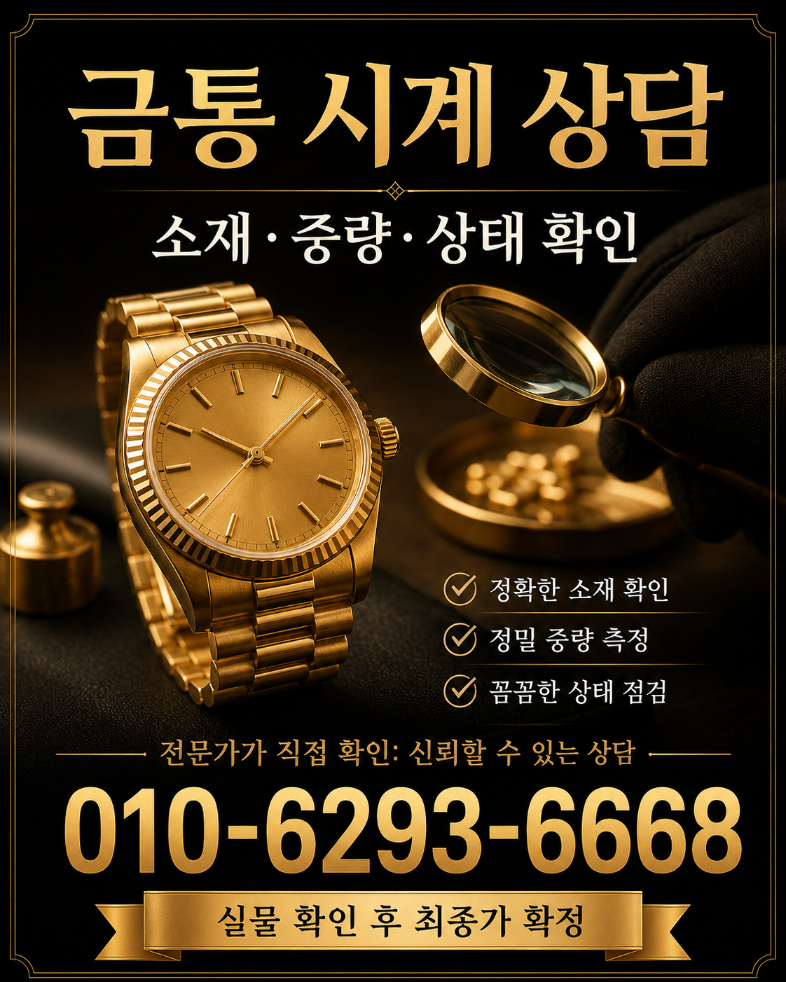 광주 명품시계매입, 금통 시계 확인 기준